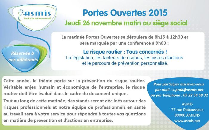 Portes ouvertes ASMIS le 26 novembre 2015